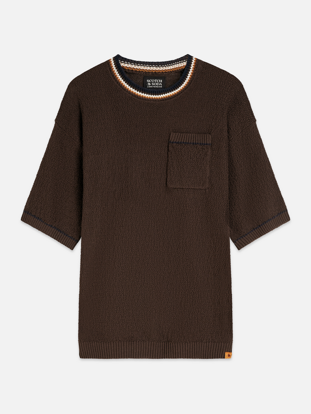 Knitted cotton relaxed T-shirt