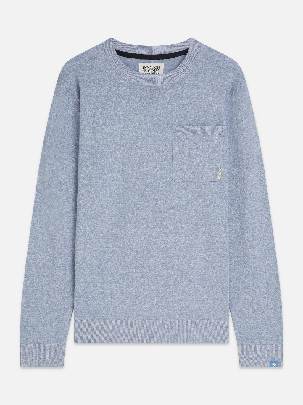 Linen-blend melange pullover