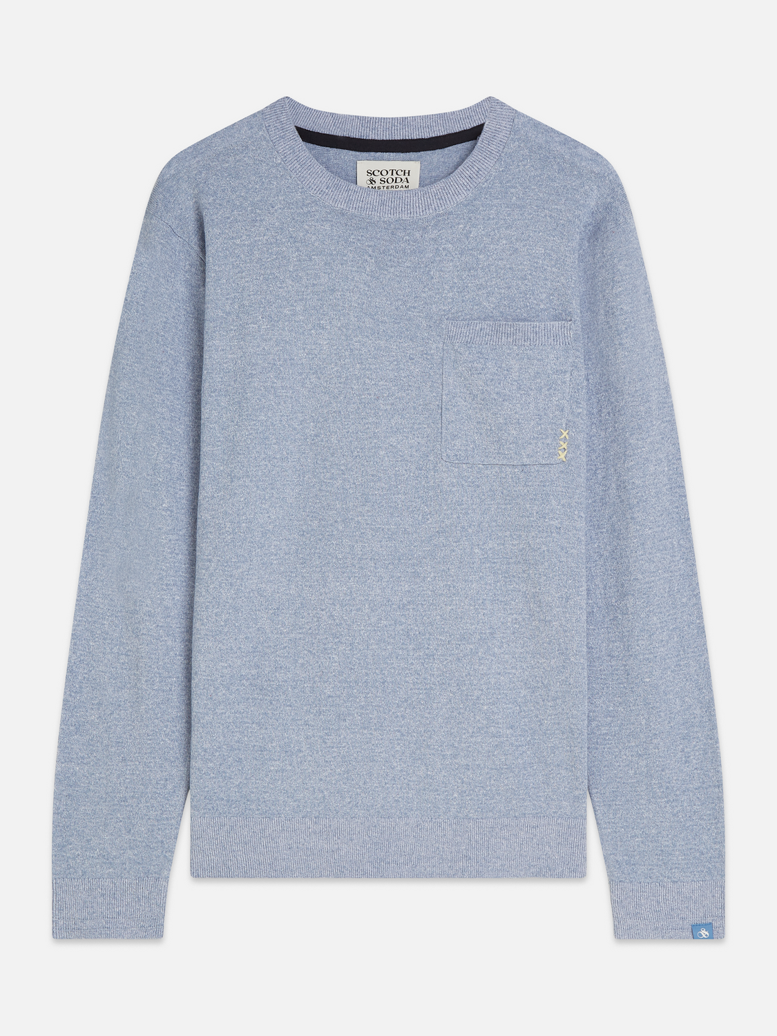 Linen-blend melange pullover