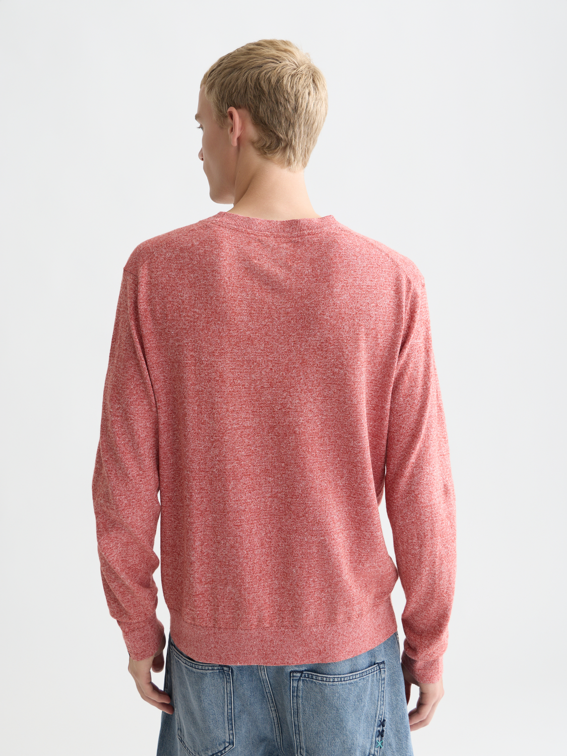 Linen-blend melange pullover