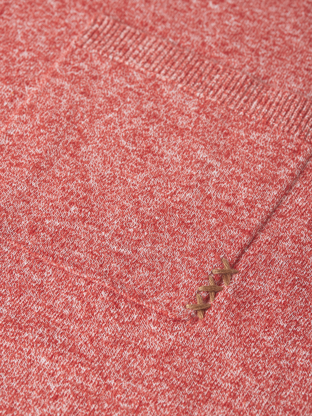 Linen-blend melange pullover