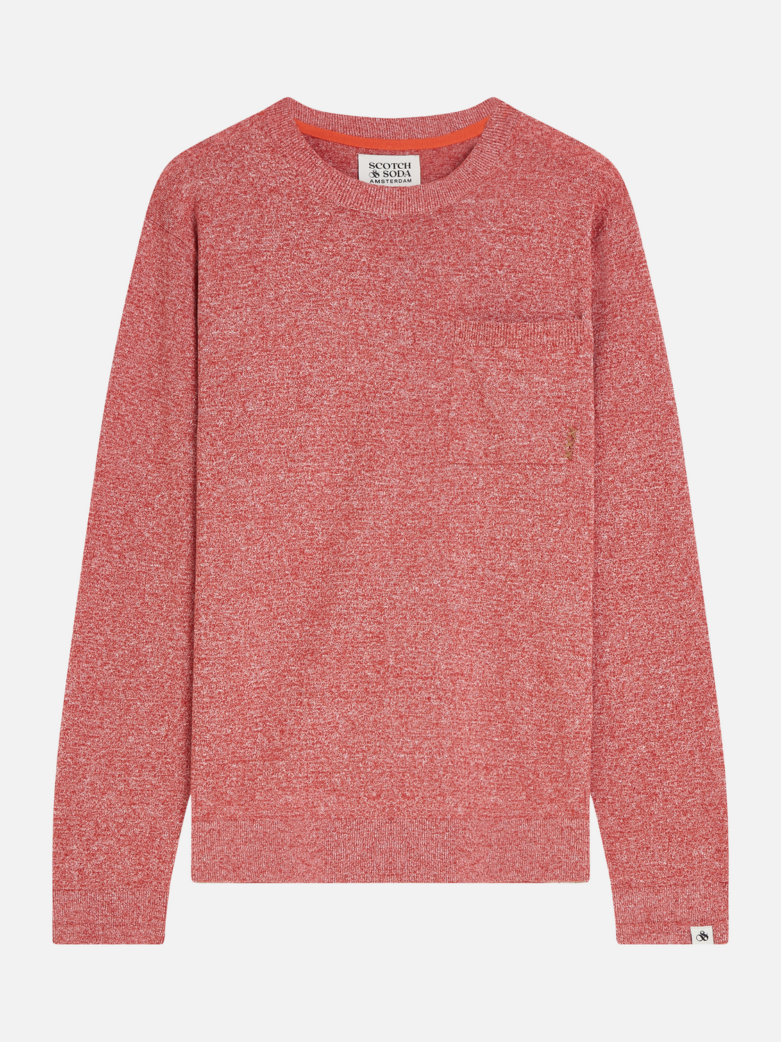 Linen-blend melange pullover