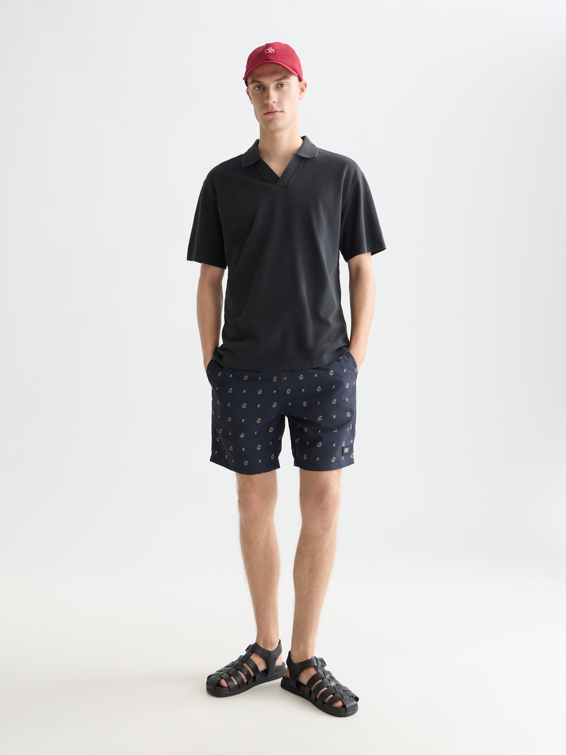 3 crosses pique relaxed garment-dyed polo