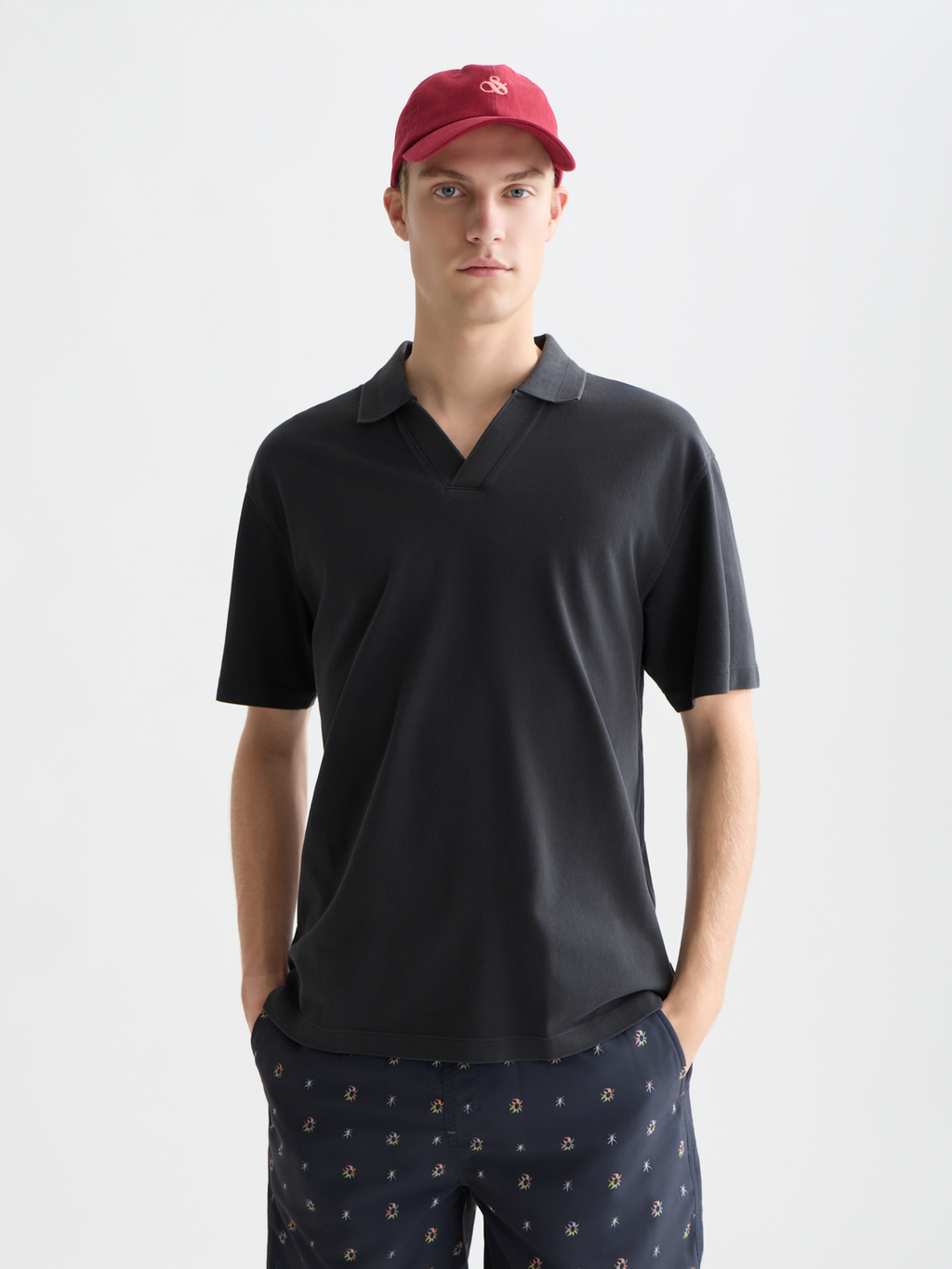 3 crosses pique relaxed garment-dyed polo
