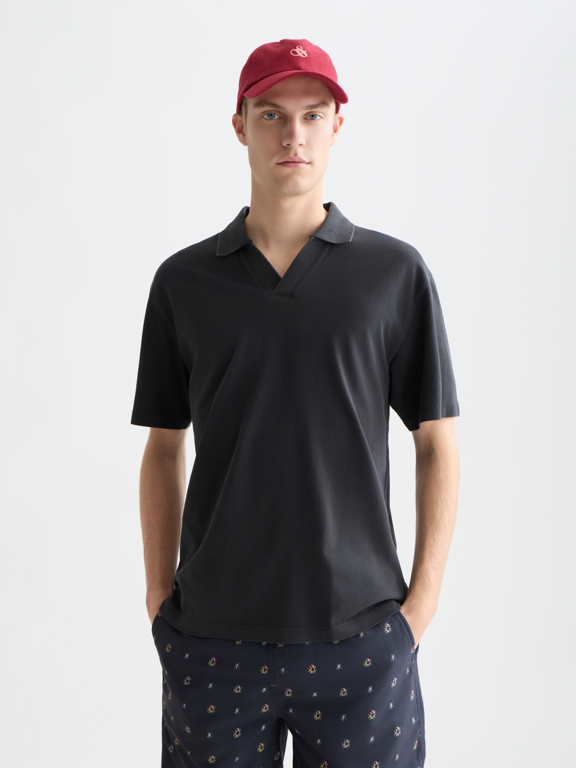 3 crosses pique relaxed garment-dyed polo
