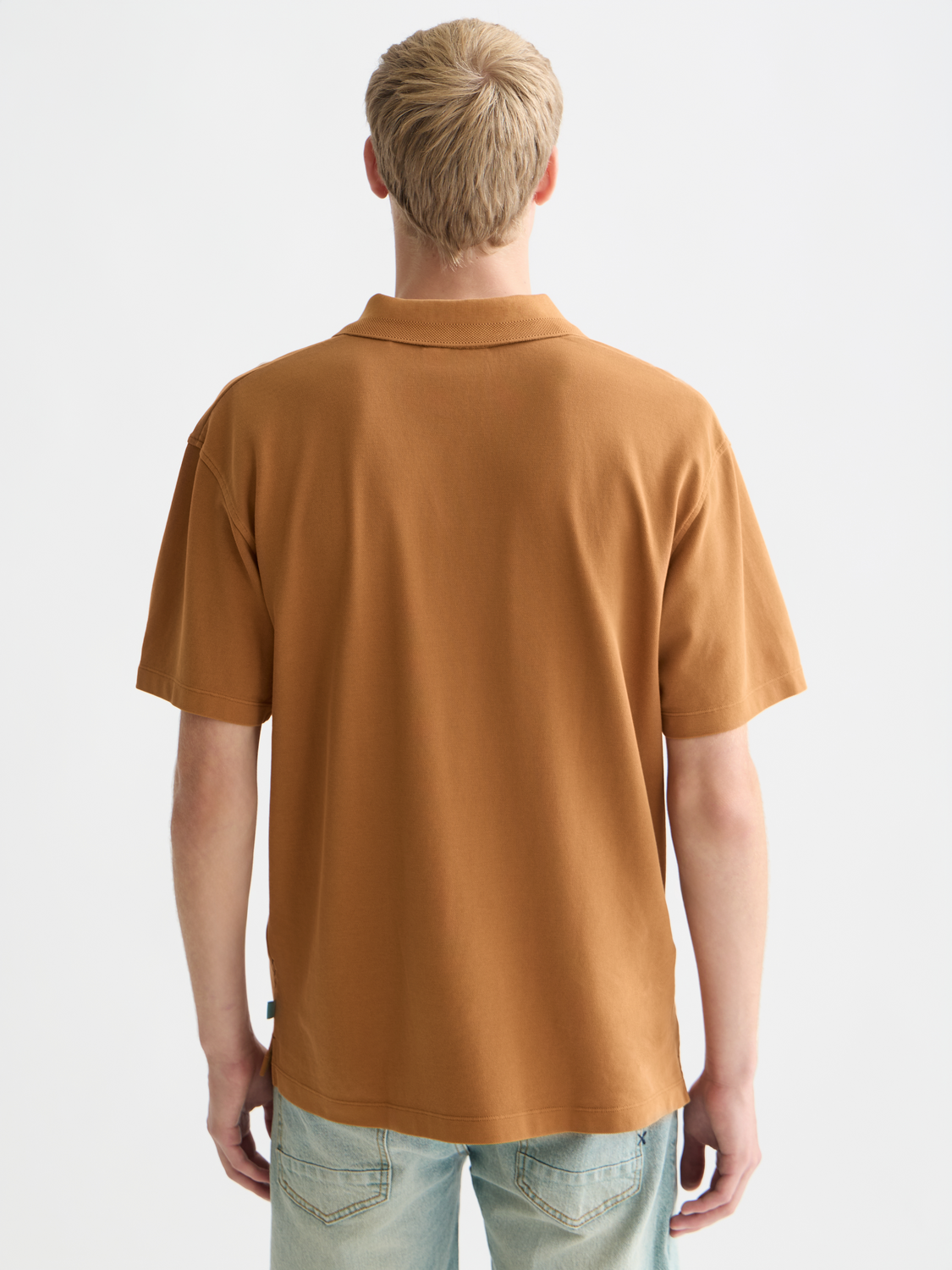 3 crosses pique relaxed garment-dyed polo
