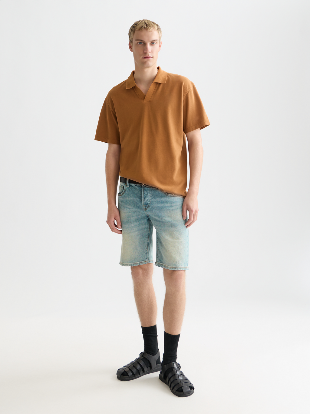 3 crosses pique relaxed garment-dyed polo