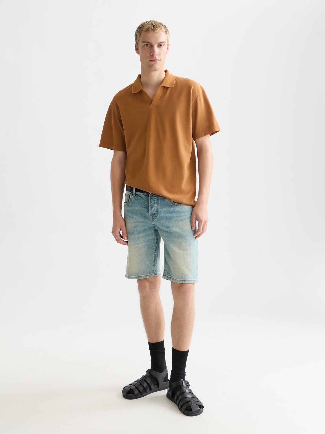 3 crosses pique relaxed garment-dyed polo