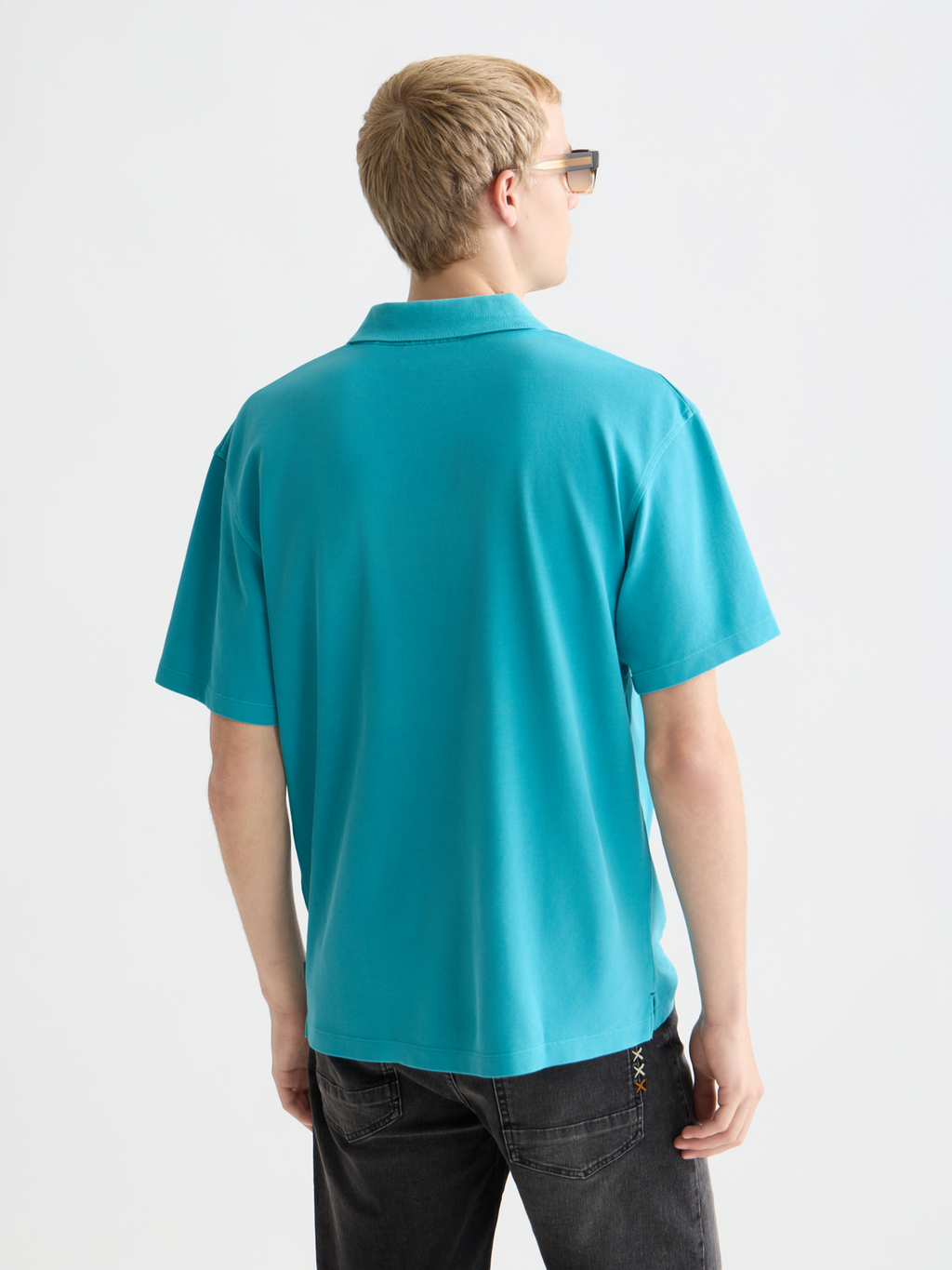 3 crosses pique relaxed garment-dyed polo