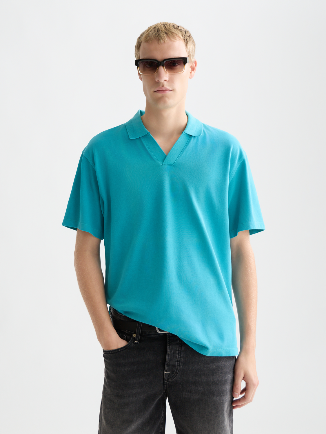 3 crosses pique relaxed garment-dyed polo
