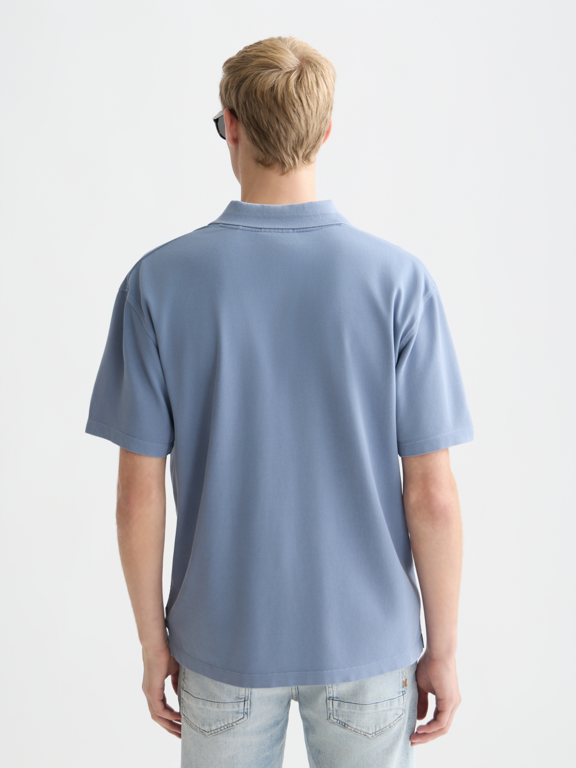 3 crosses pique relaxed garment-dyed polo