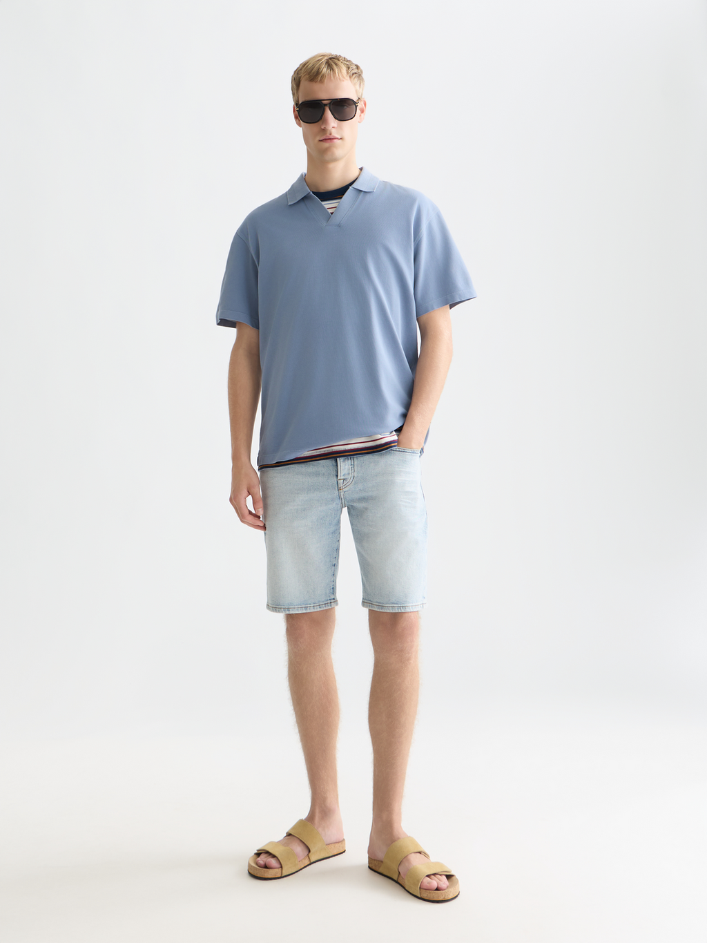 3 crosses pique relaxed garment-dyed polo