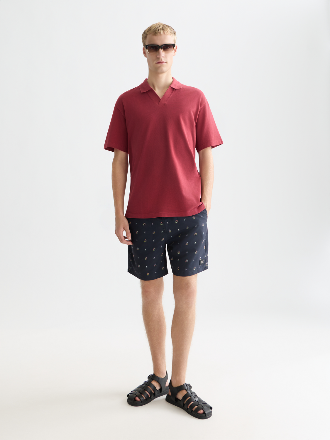 3 crosses pique relaxed garment-dyed polo