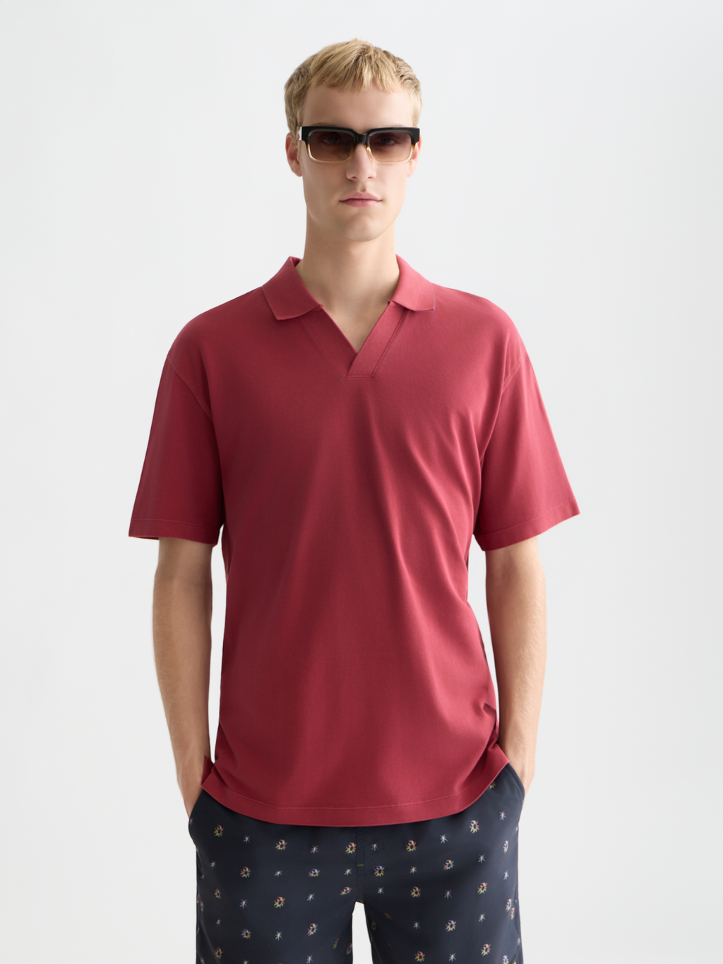 3 crosses pique relaxed garment-dyed polo