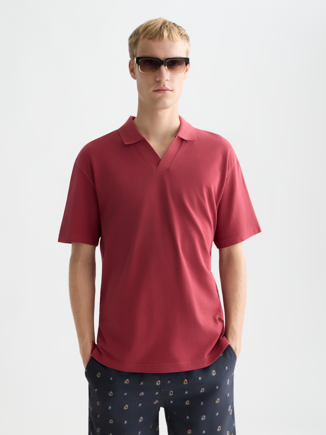 3 crosses pique relaxed garment-dyed polo