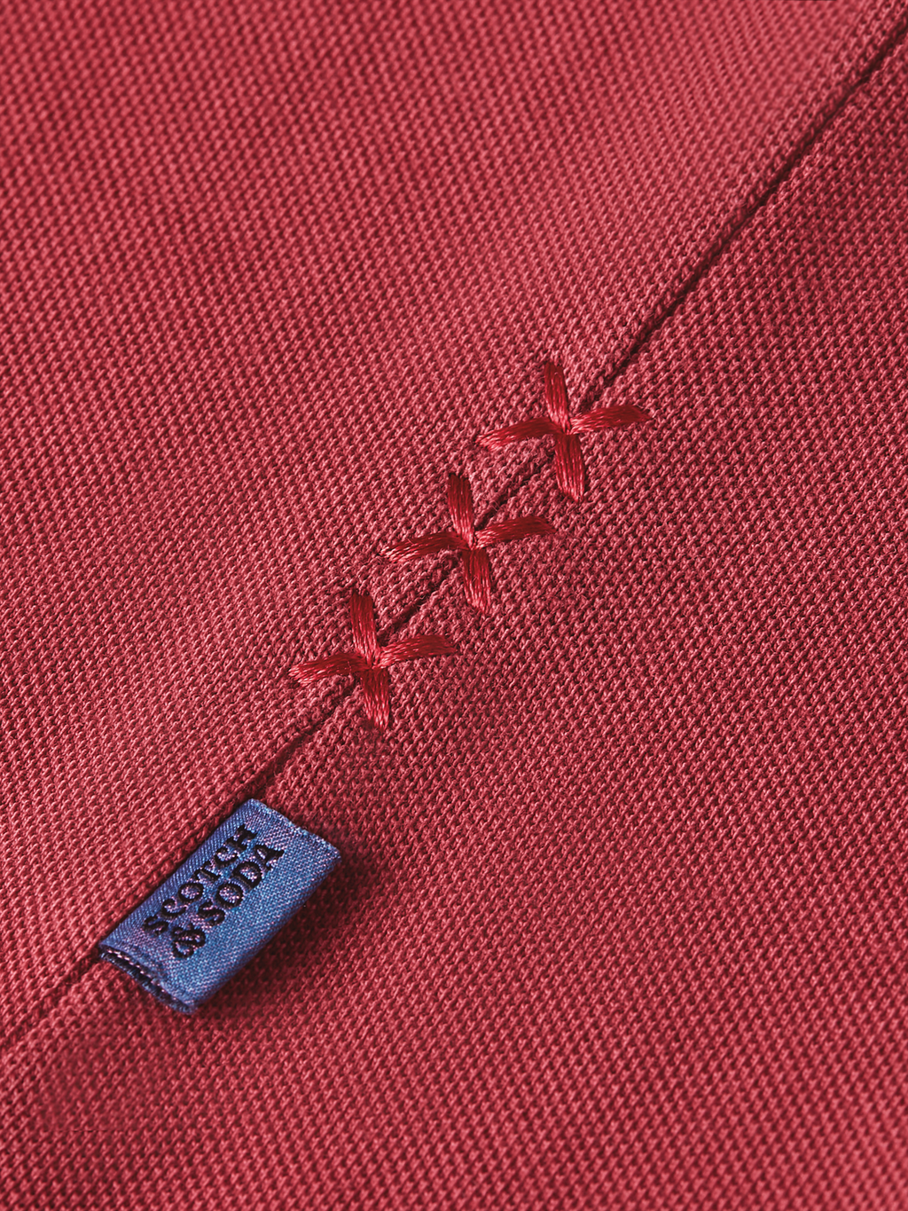 3 crosses pique relaxed garment-dyed polo