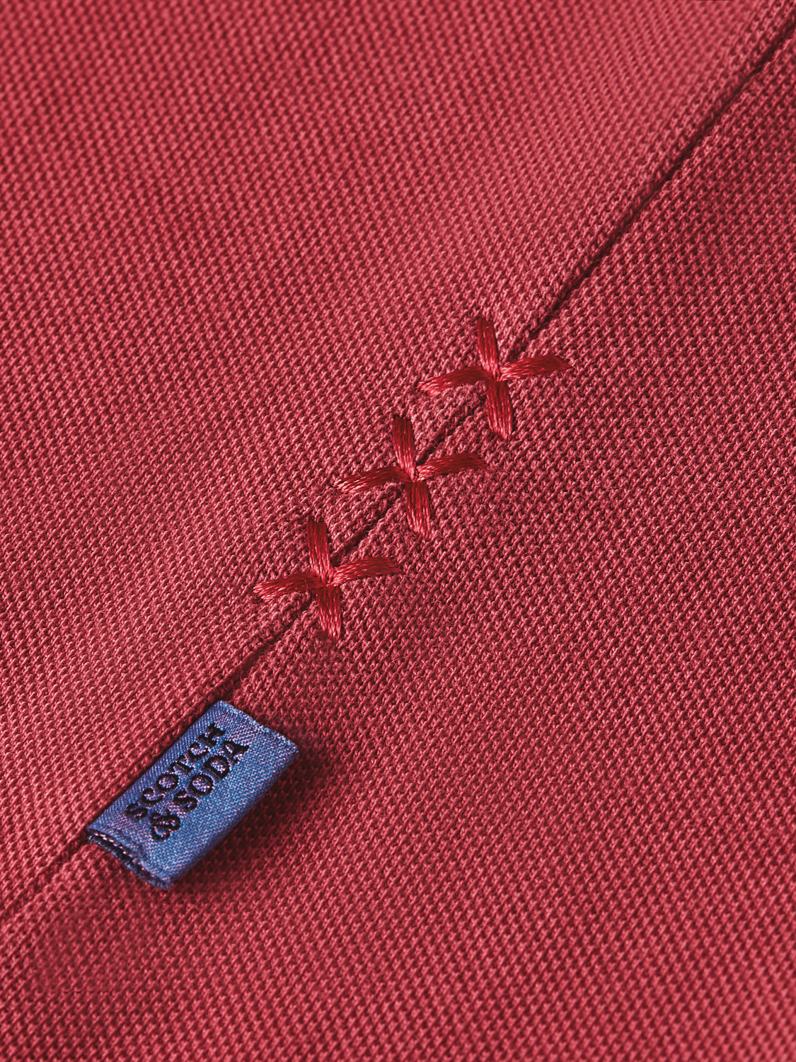 3 crosses pique relaxed garment-dyed polo