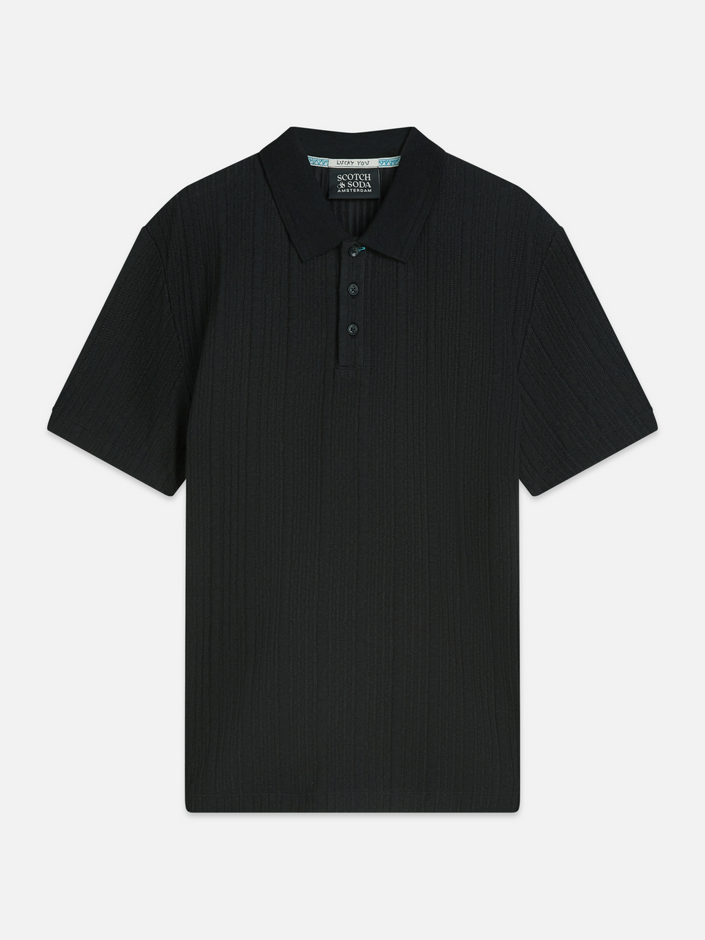Structured ribbed relaxed polo