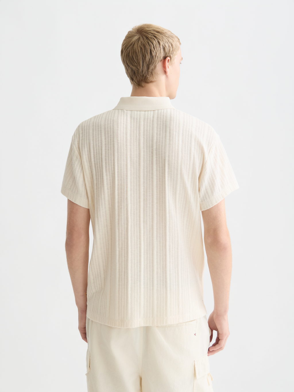 Structured ribbed relaxed polo