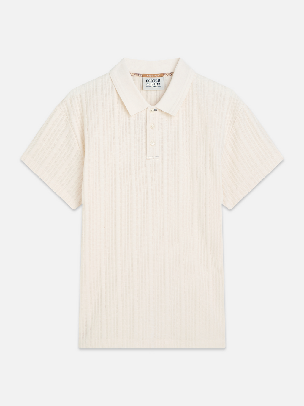 Structured ribbed relaxed polo