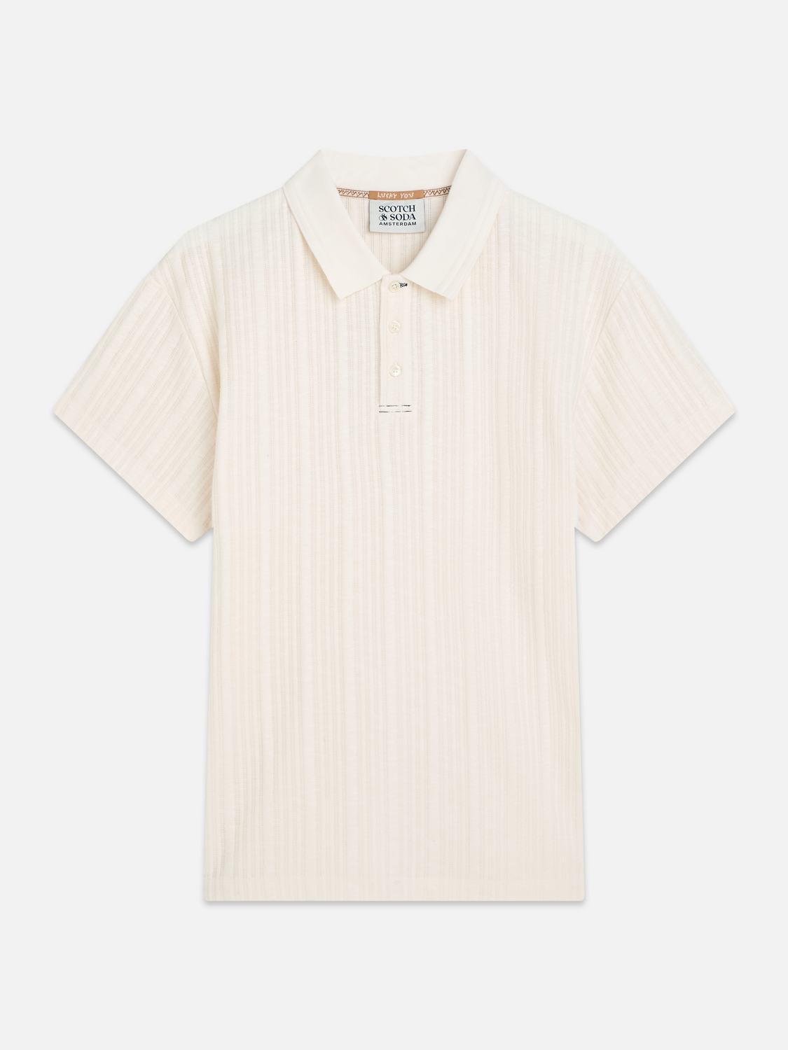 Structured ribbed relaxed polo