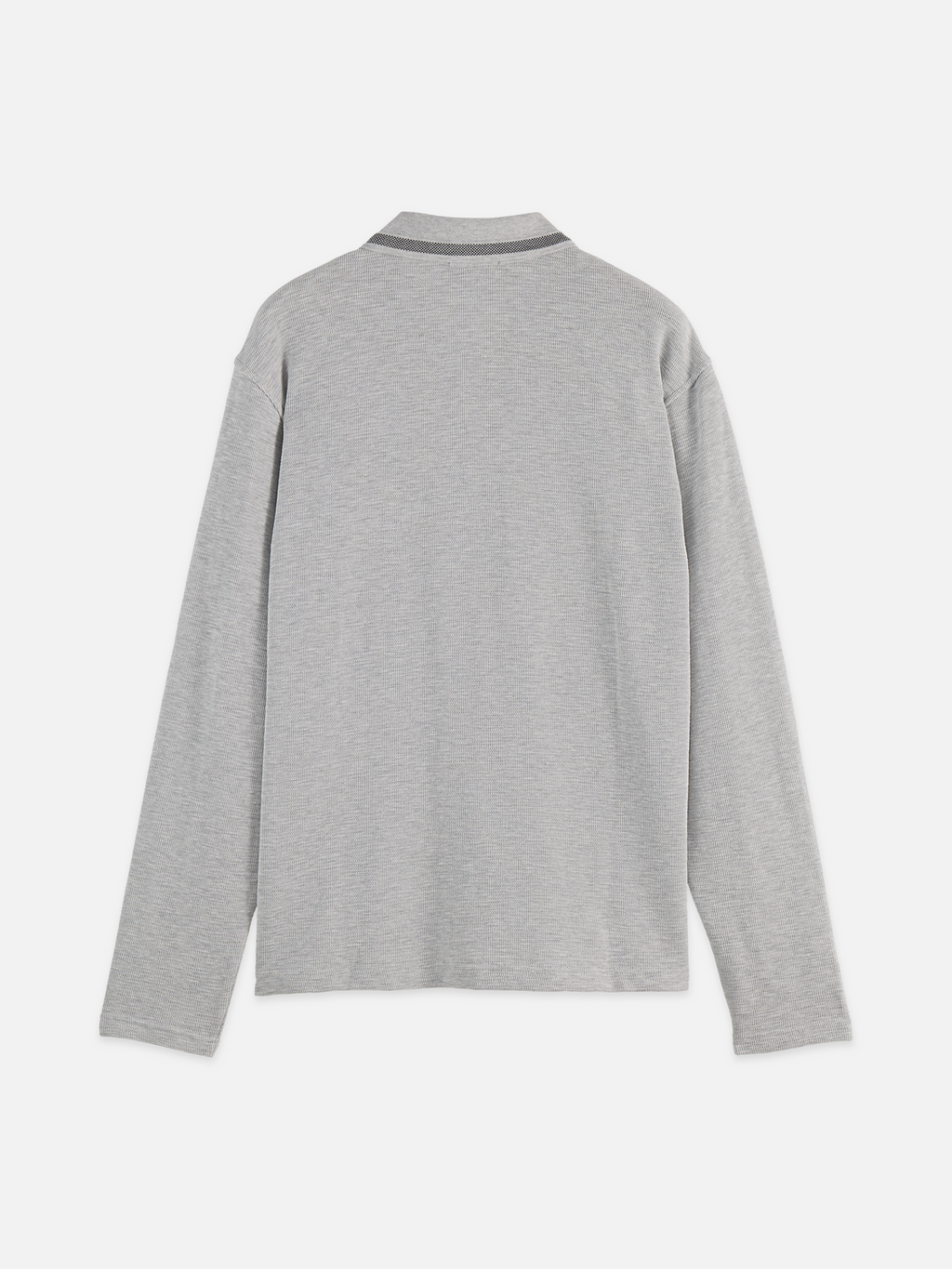Structured relaxed long-sleeved polo