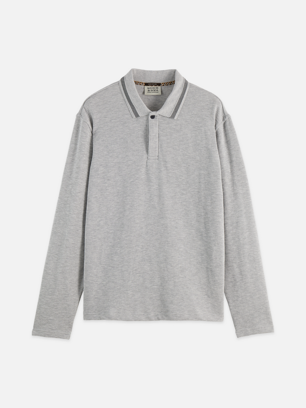 Structured relaxed long-sleeved polo