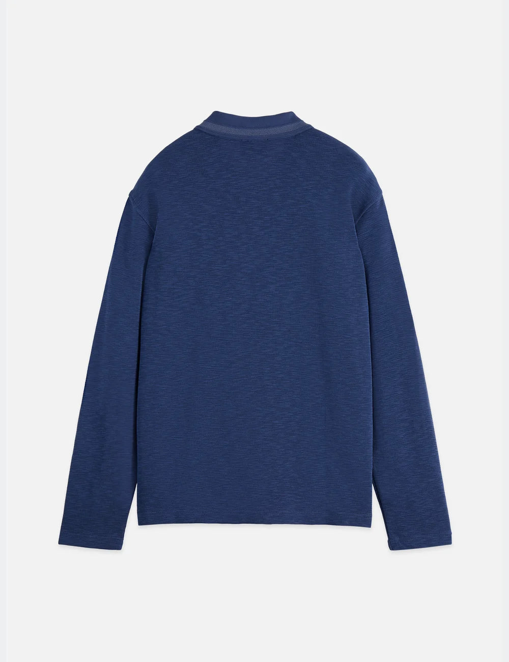Structured Relaxed-fit Long-sleeved Polo flat lay showing product details by Scotch & Soda