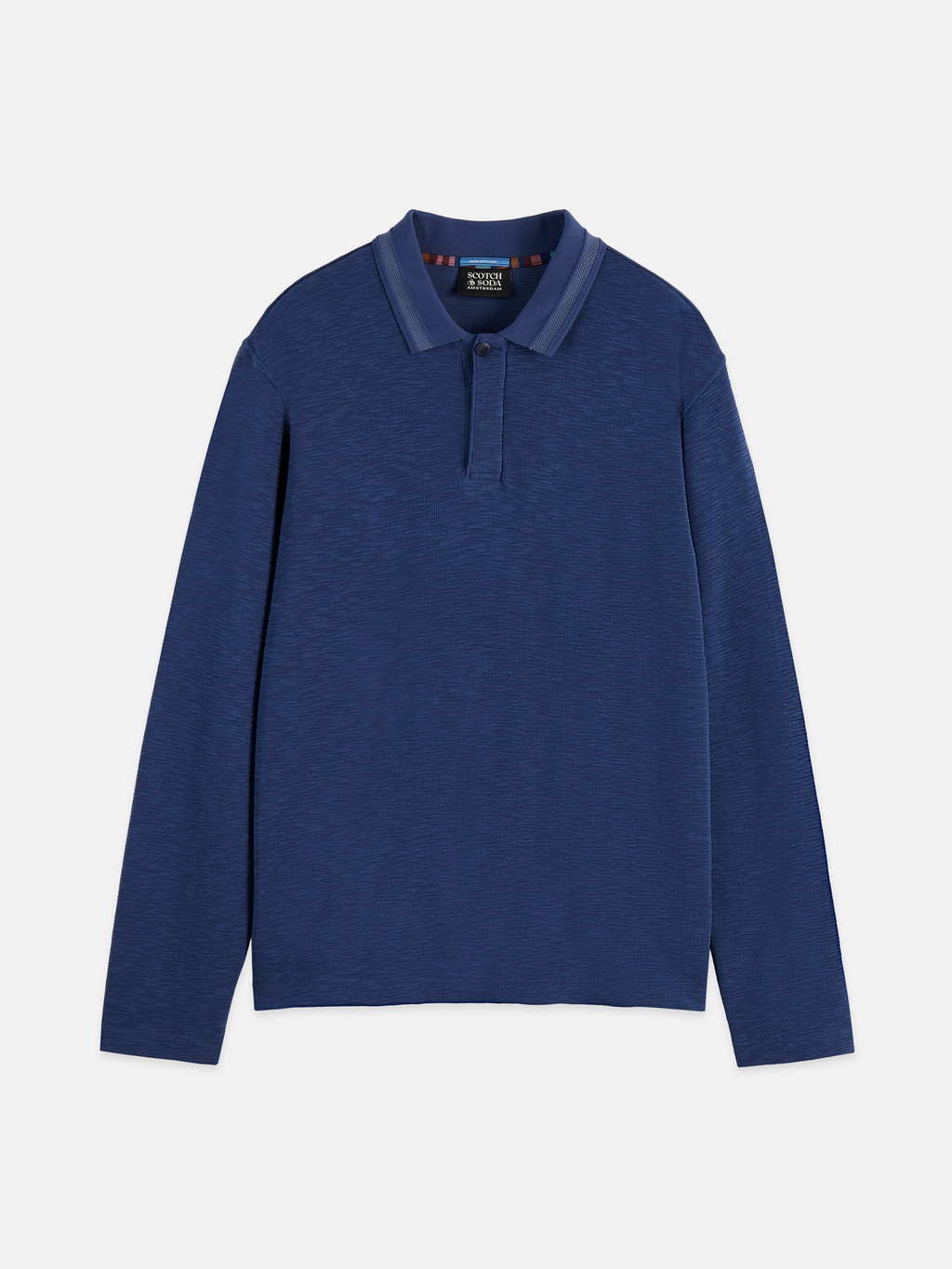 Structured relaxed long-sleeved polo