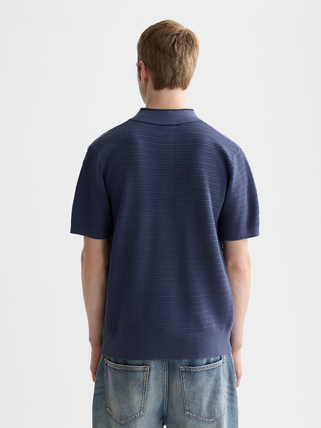 Structured knitted polo