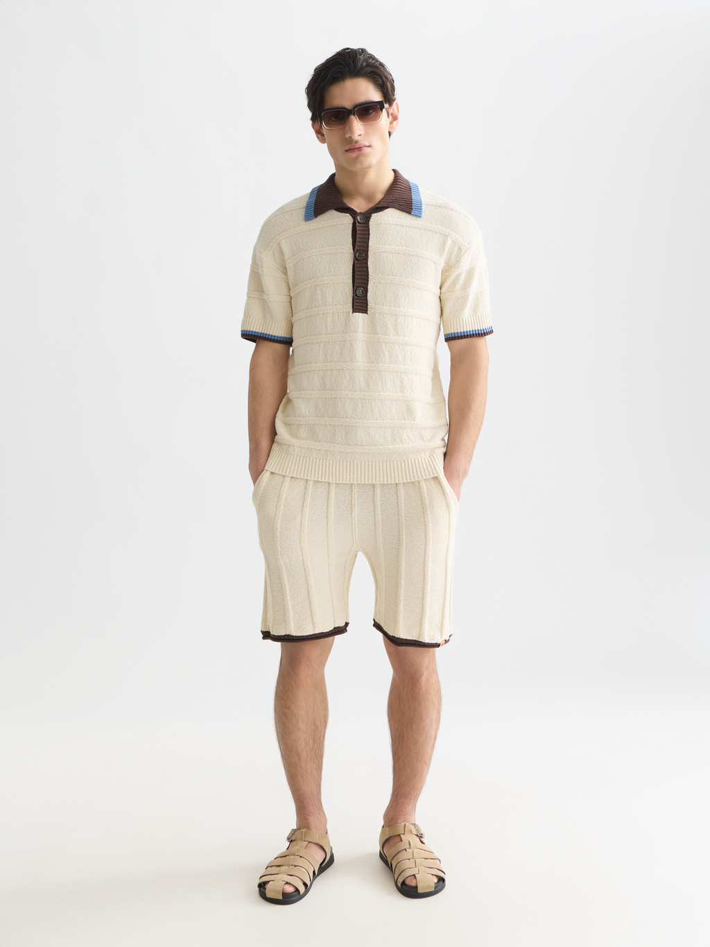 Structured knitted loose polo