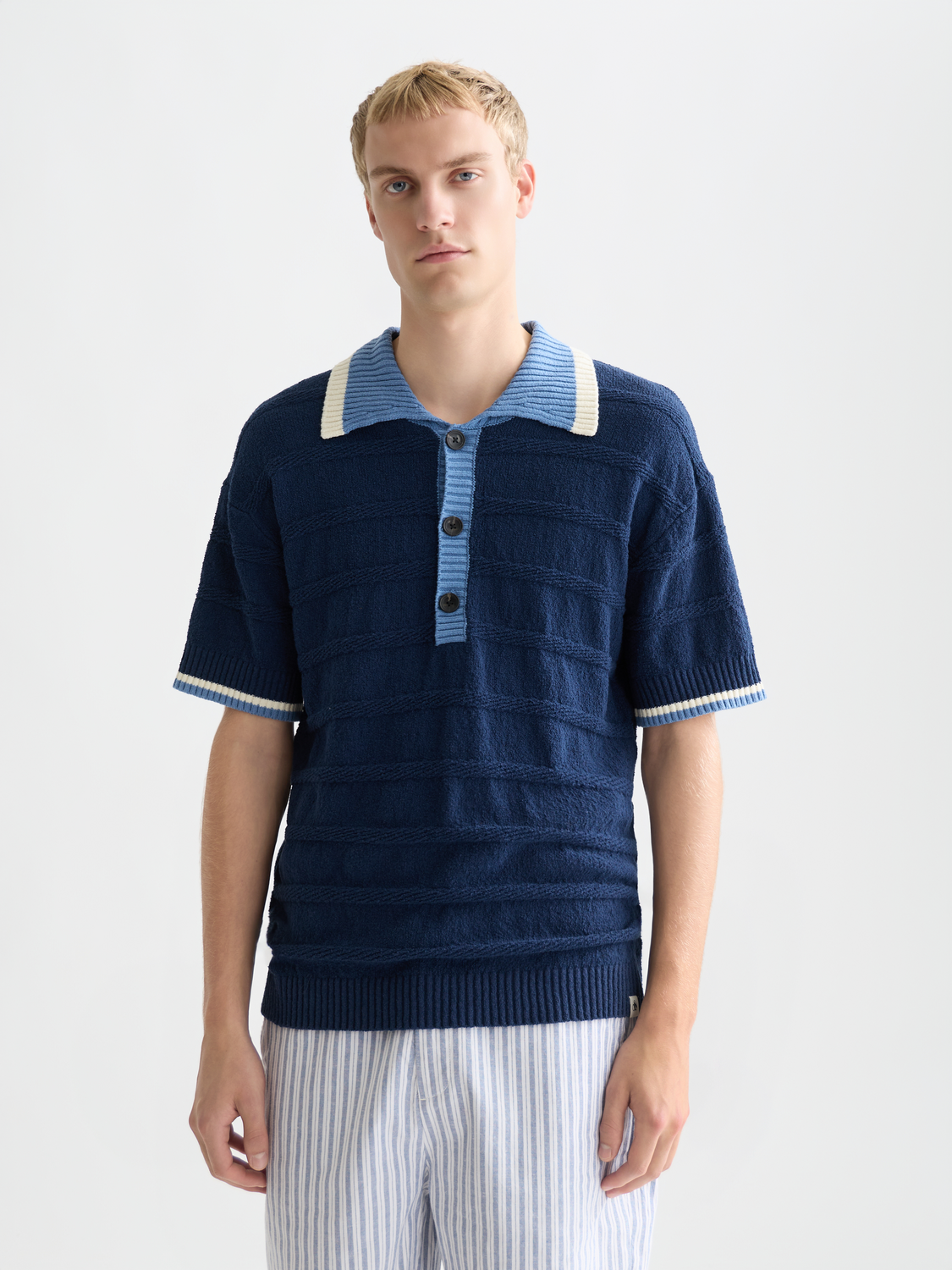 Structured knitted loose polo