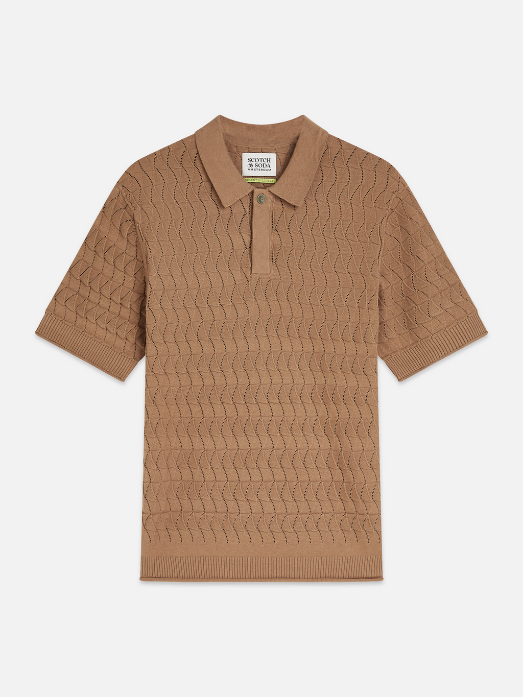 Pointelle knitted polo