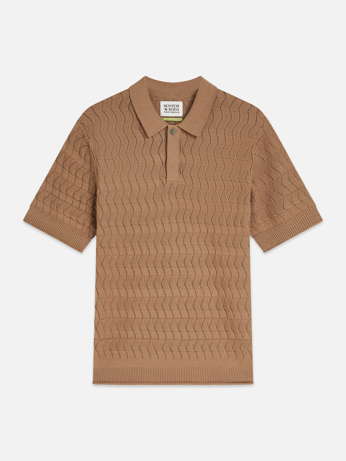 Pointelle knitted polo