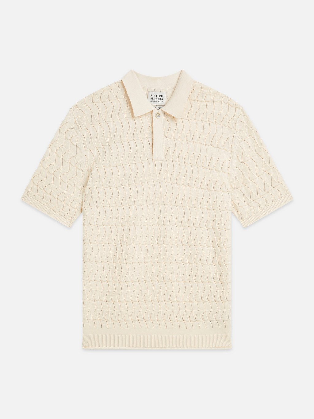 Pointelle knitted polo