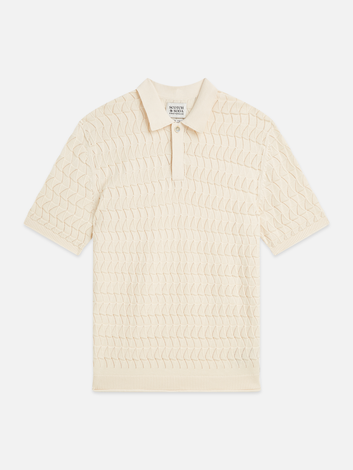 Pointelle knitted polo