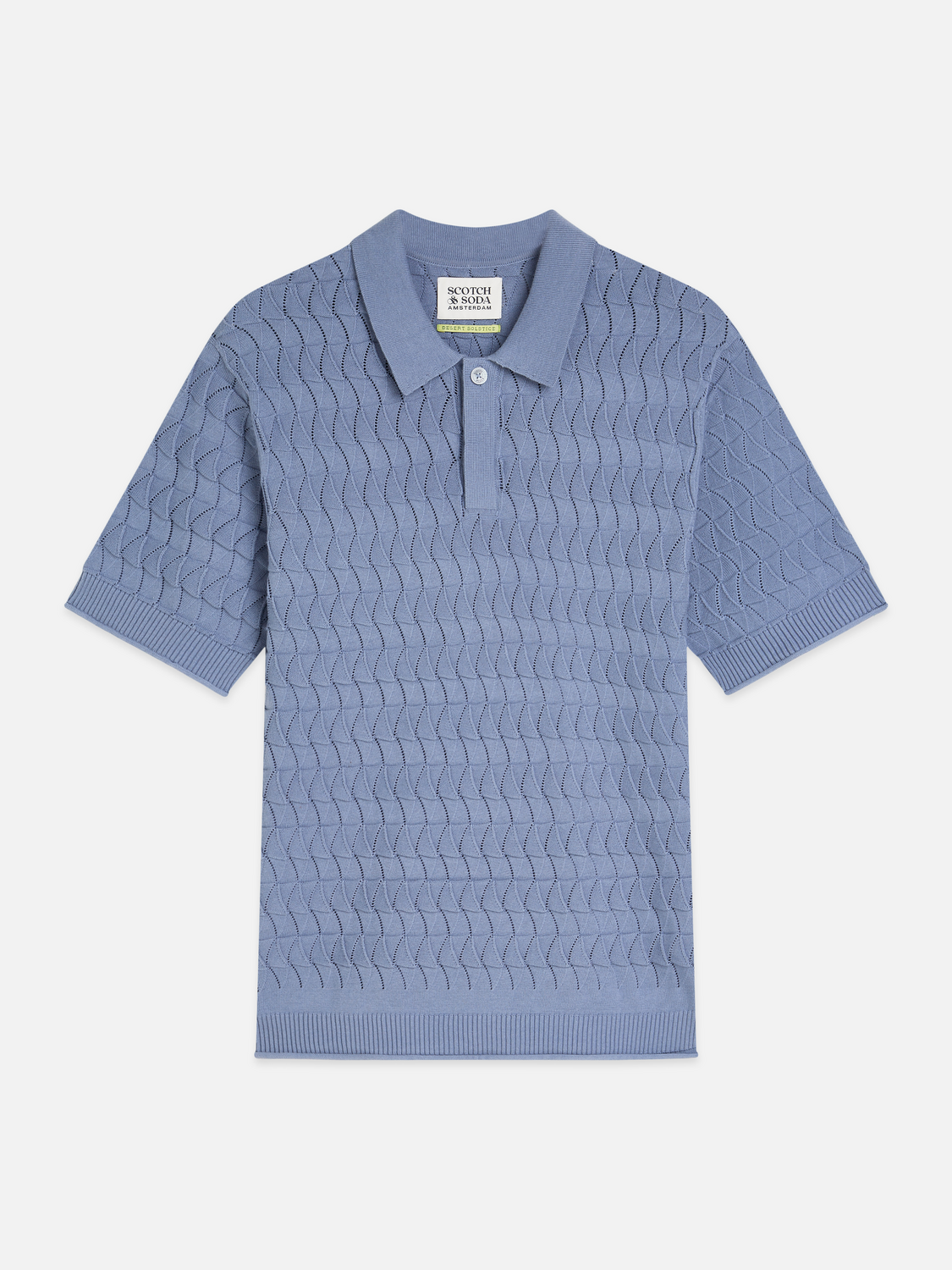Pointelle knitted polo