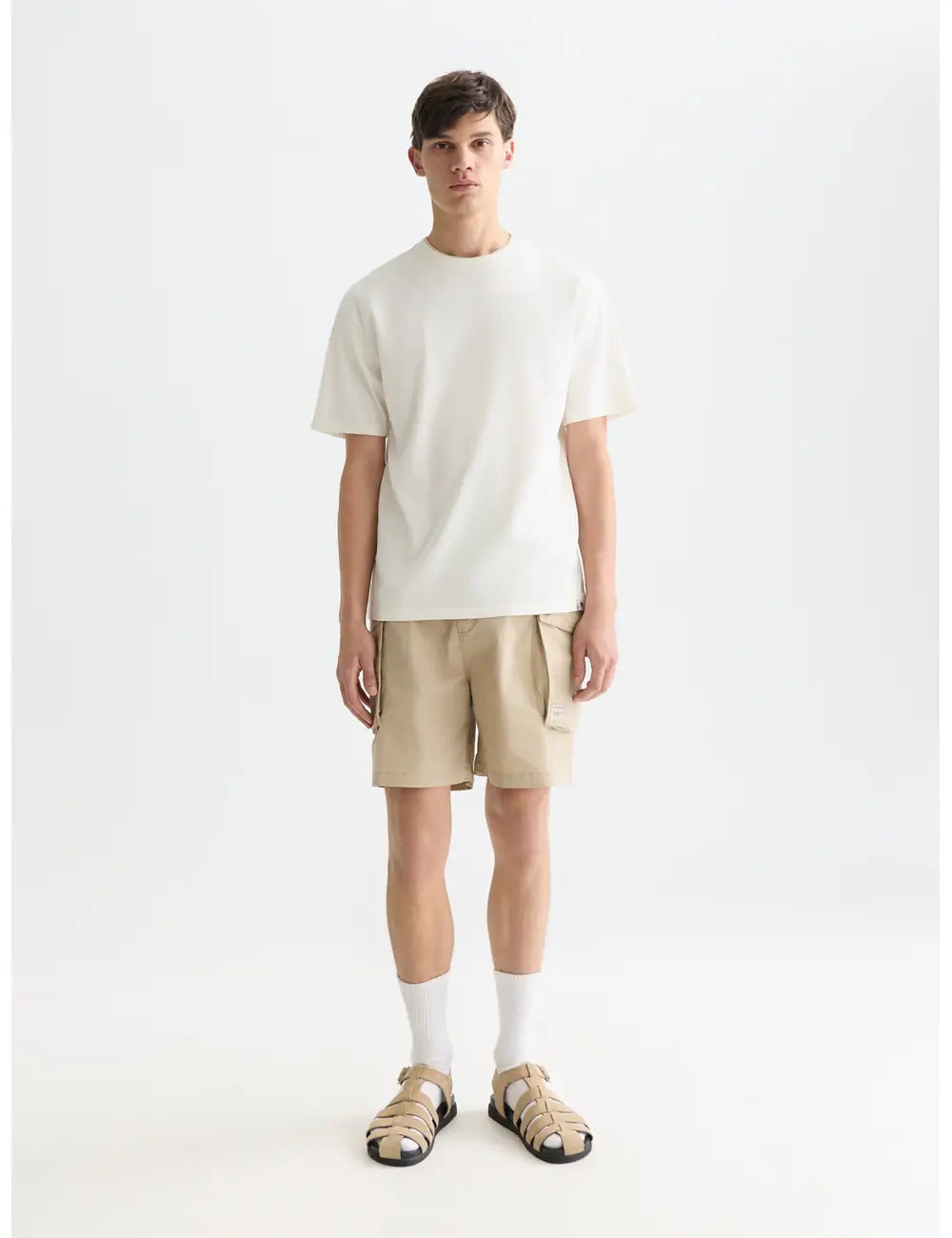 3 Crosses Garment Dyed Relaxed Fit T-shirt front view showing fit and finish by Scotch & Soda