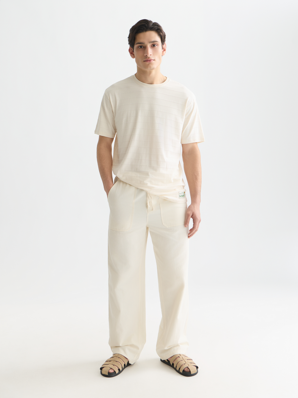 Structured jacquard relaxed T-shirt