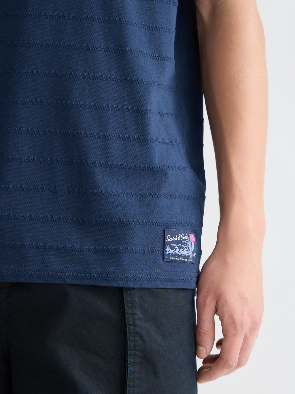 Structured jacquard relaxed T-shirt