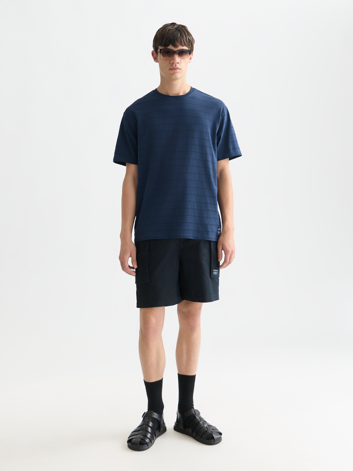 Structured jacquard relaxed T-shirt
