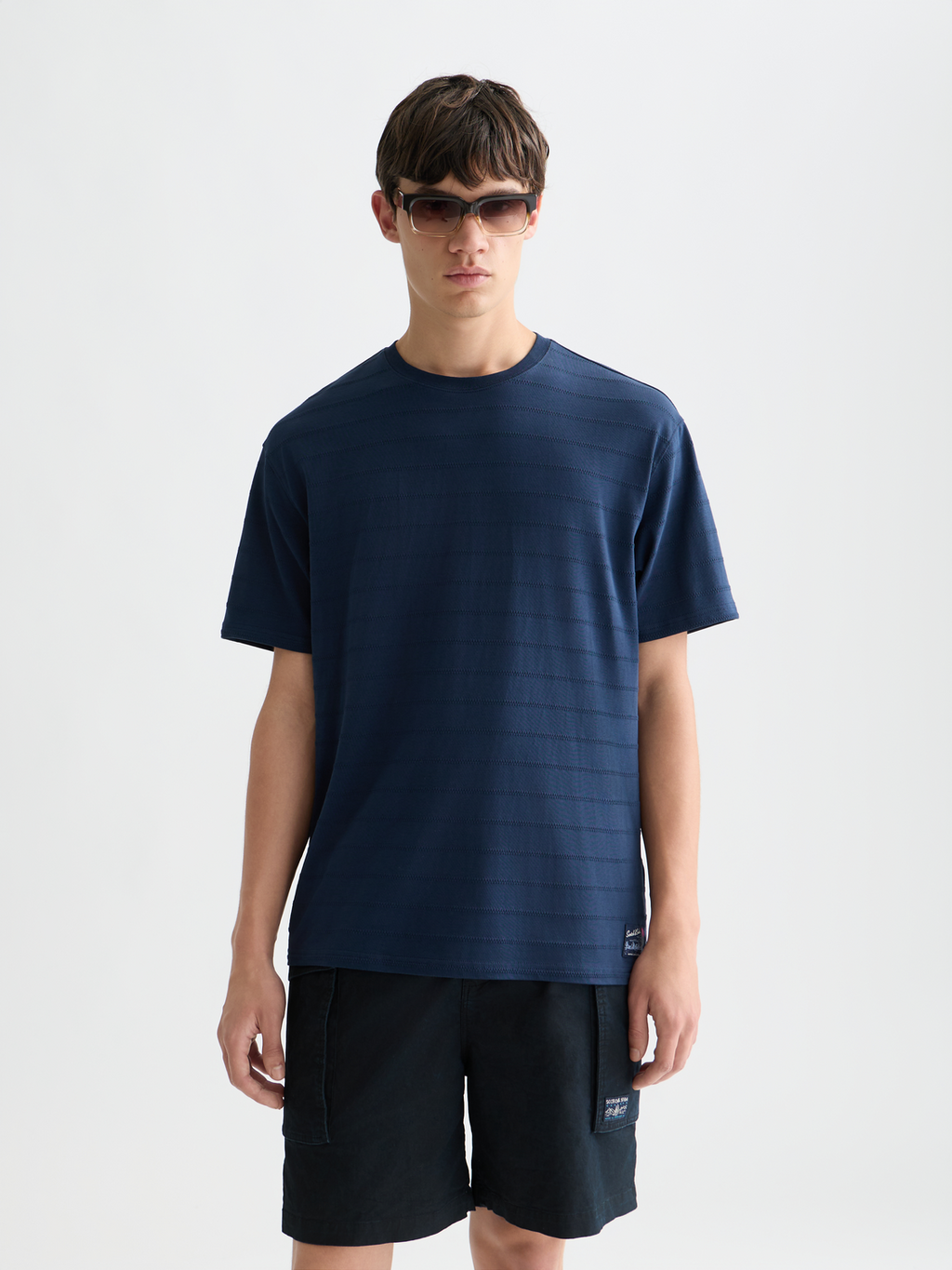Structured jacquard relaxed T-shirt