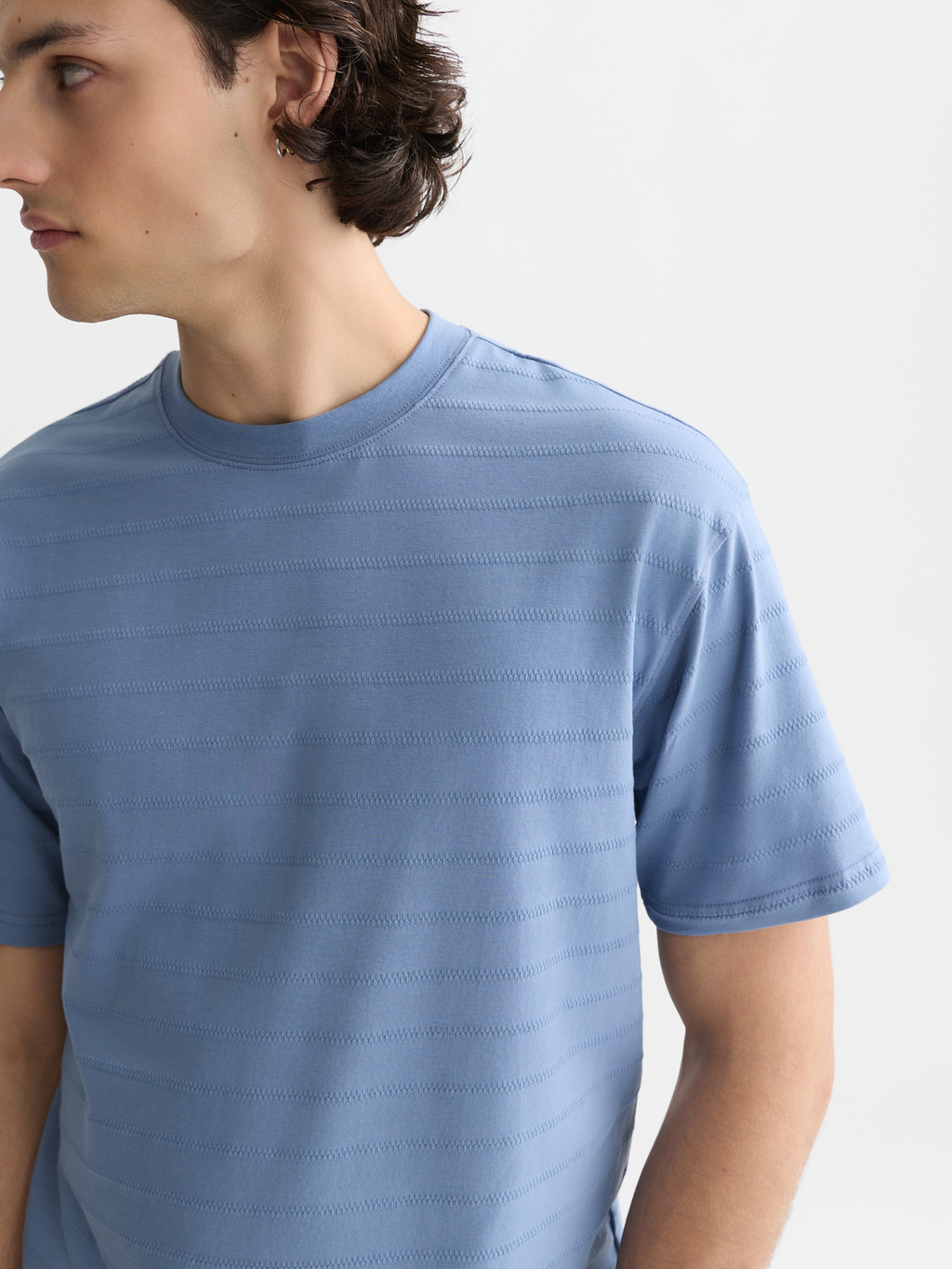 Structured jacquard relaxed T-shirt