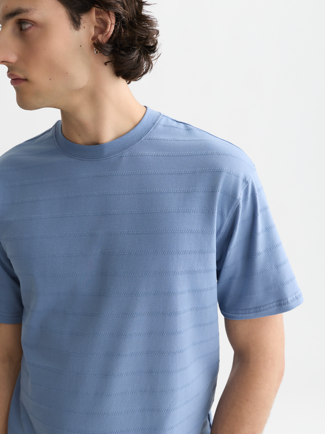 Structured jacquard relaxed T-shirt