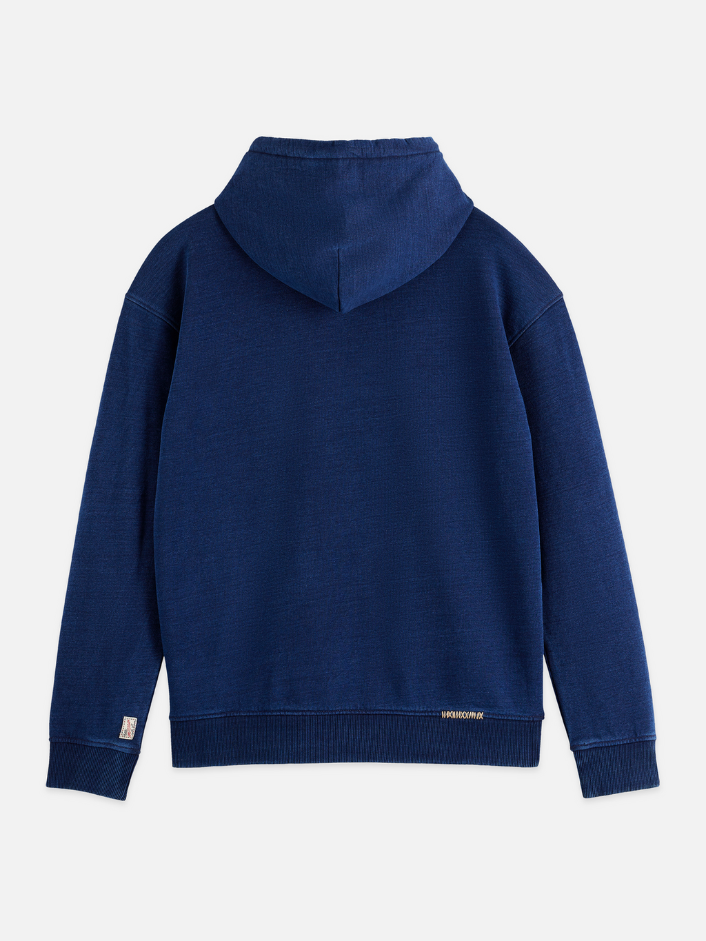 Worked out twisted indigo relaxed-fit hoodie