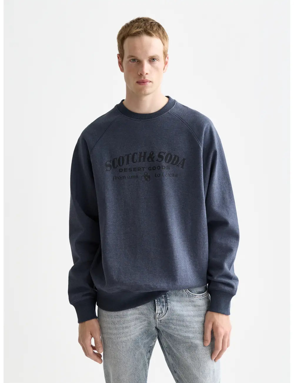 Dark Grey Front Artwork Relaxed-fit Sweat-shirt front view by Scotch & Soda