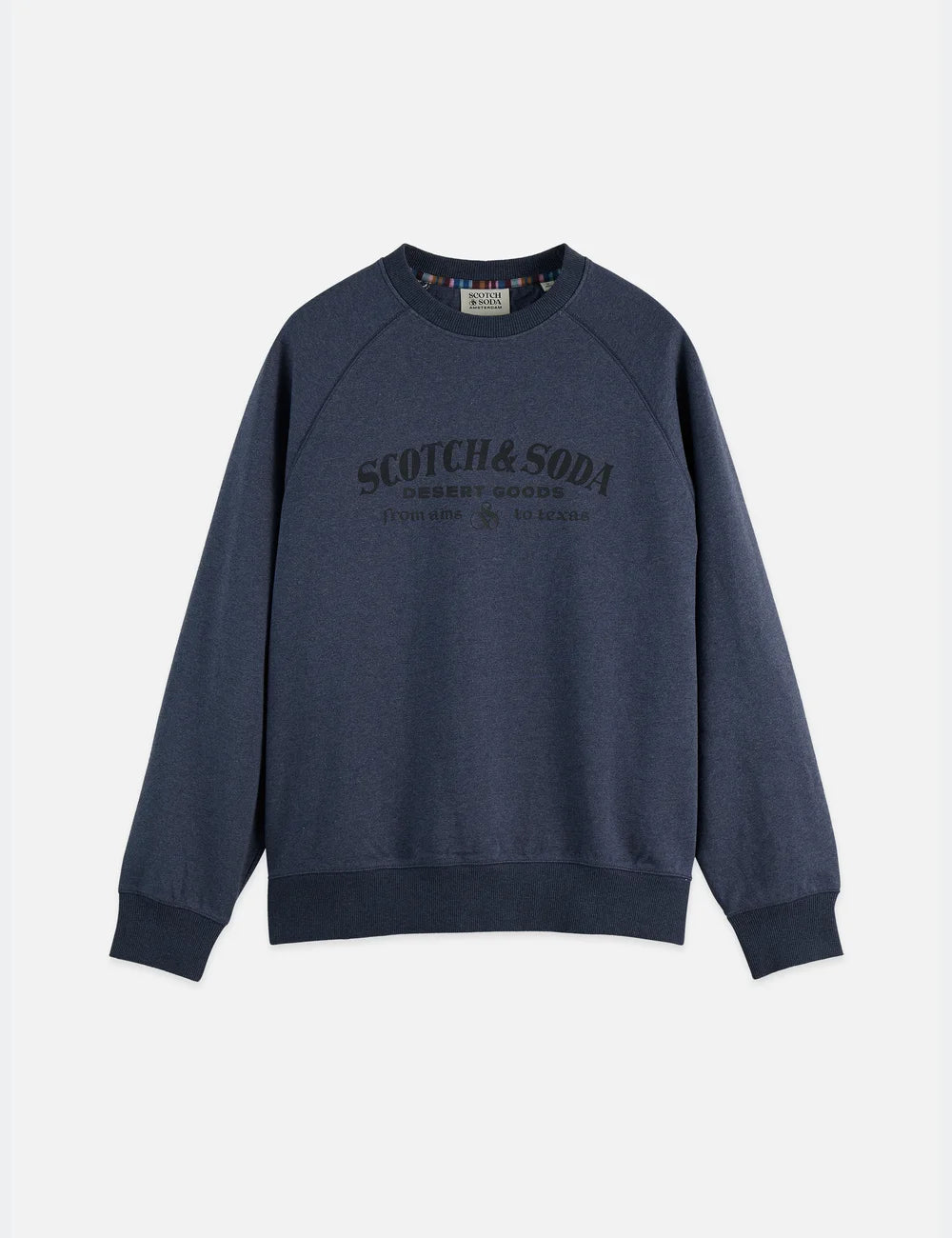 Front Artwork Relaxed-fit Sweat-shirt flat lay showing product details by Scotch & Soda