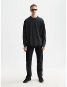 3 Crosses Relaxed-fit Garment-dyed Long Sleeve T-shirt front view showing fit and finish by Scotch & Soda