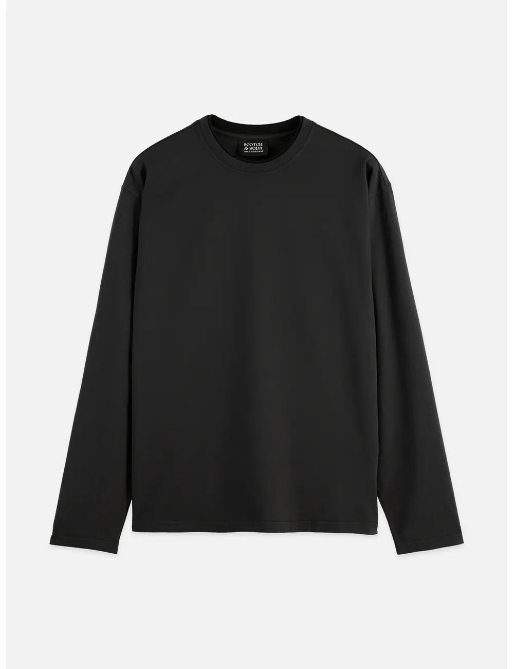 3 Crosses Relaxed-fit Garment-dyed Long Sleeve T-shirt front view showing fit and finish by Scotch & Soda