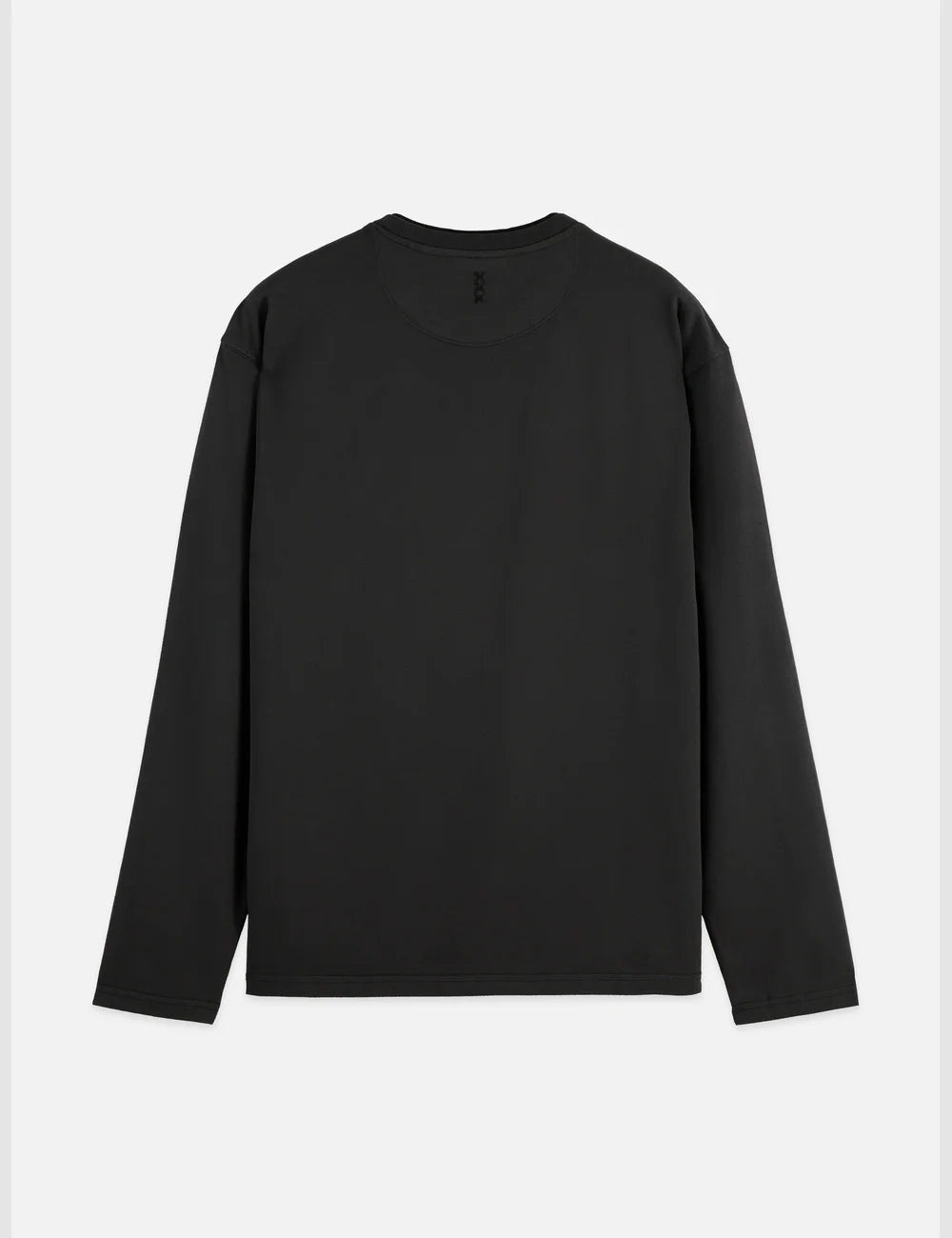 3 Crosses Relaxed-fit Garment-dyed Long Sleeve T-shirt flat lay showing product details by Scotch & Soda